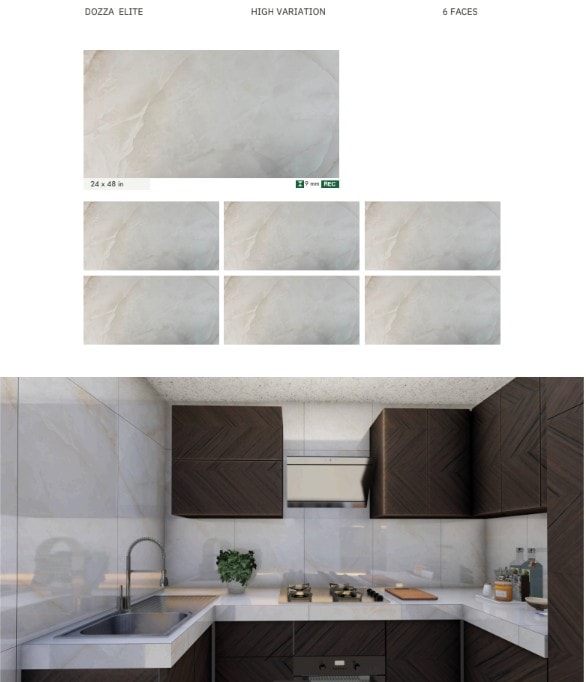 Dozza Elite porcelain tile — 24×48 in, high variation, 6 faces