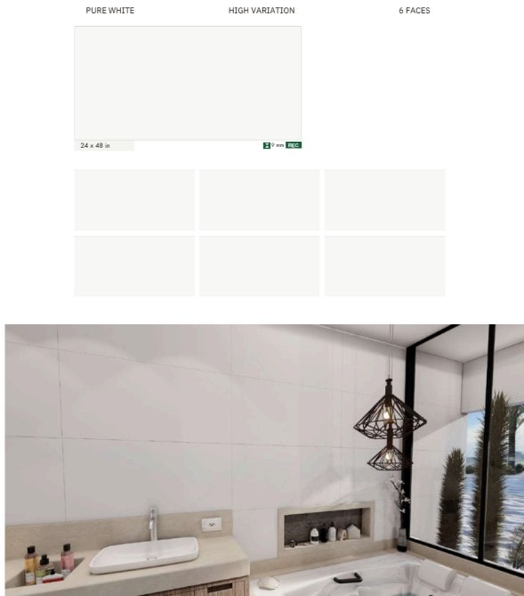 Paraty porcelain tile — 24×48 in, high variation, 6 faces